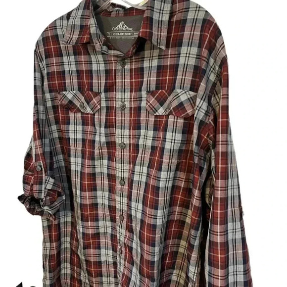 Croft and Barrows size L quick dry plaid button down EUC - Picture 5 of 9